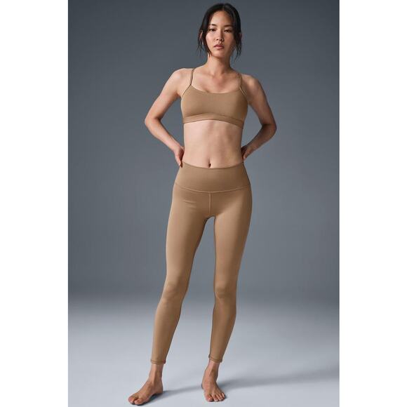 ALO Yoga airlift toasted almond bra and leggings